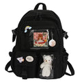 Cute Waterproof Multi-Pocket Women Backpacks with Bear Doll