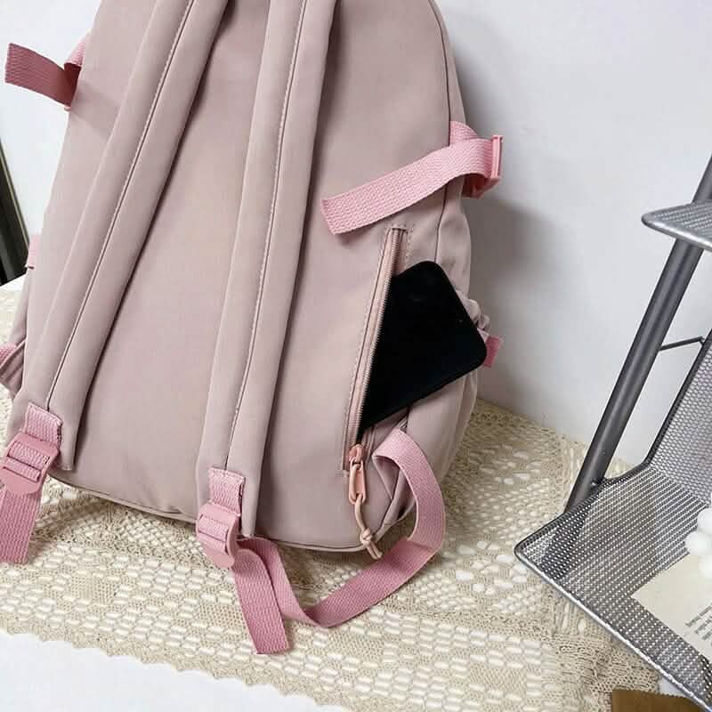 Cute Waterproof Multi-Pocket Women Backpacks with Bear Doll