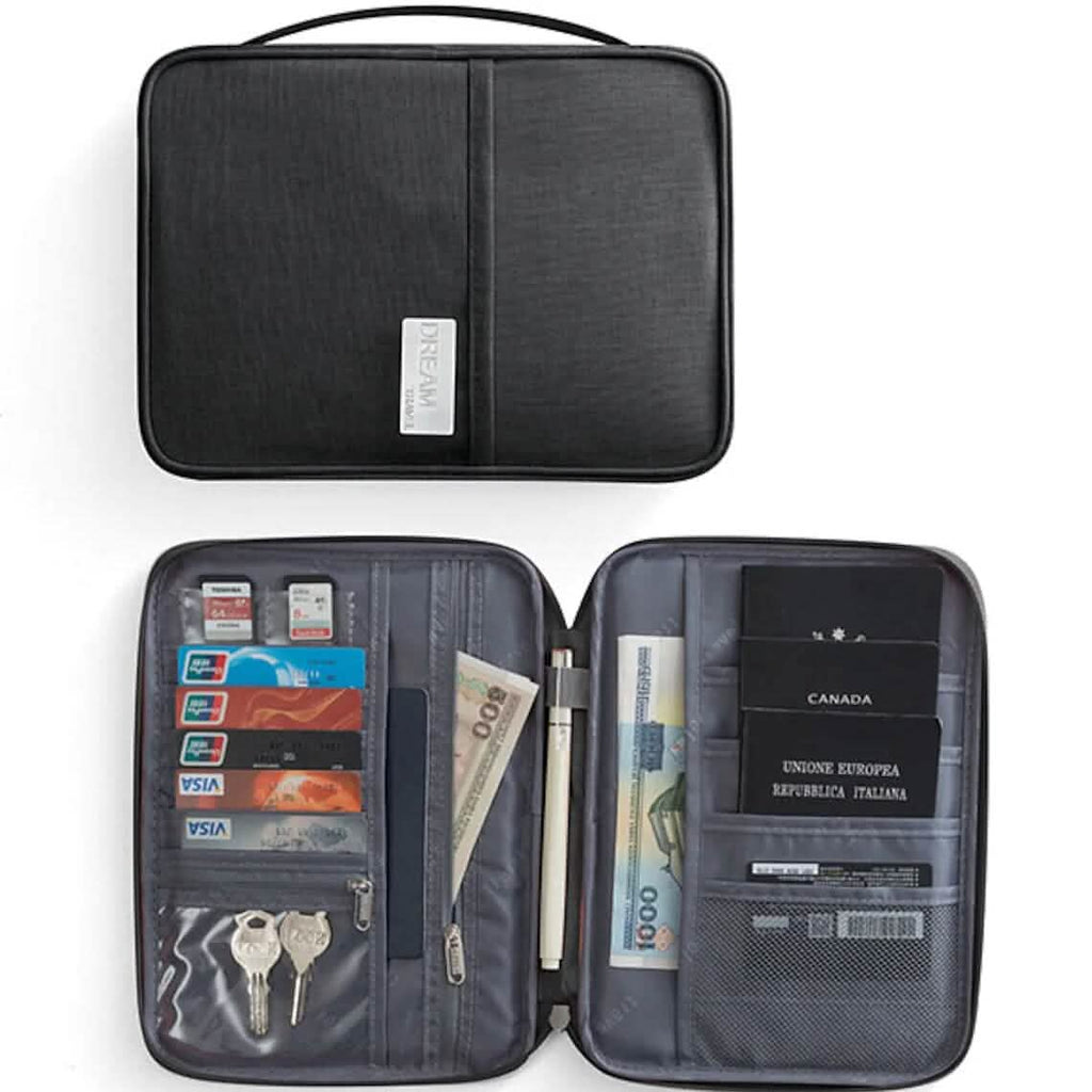 Family Travel Document Organizer Capacious Passport Holder Wallet